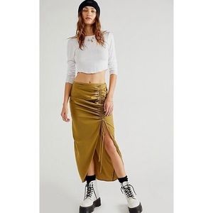 Free People - Cerine Ruched Midi Skirt